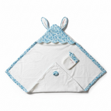 Terry cotton bath towel and mitt set