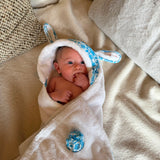 Terry cotton bath towel and mitt set