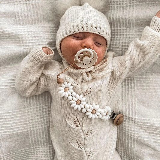 Pastel Daisy Pacifier Clip