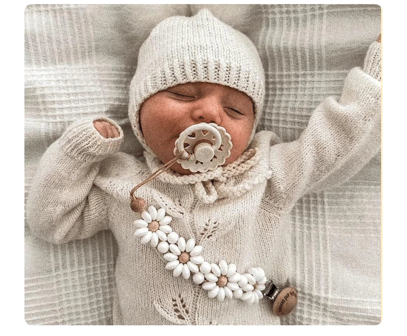 Pastel Daisy Pacifier Clip