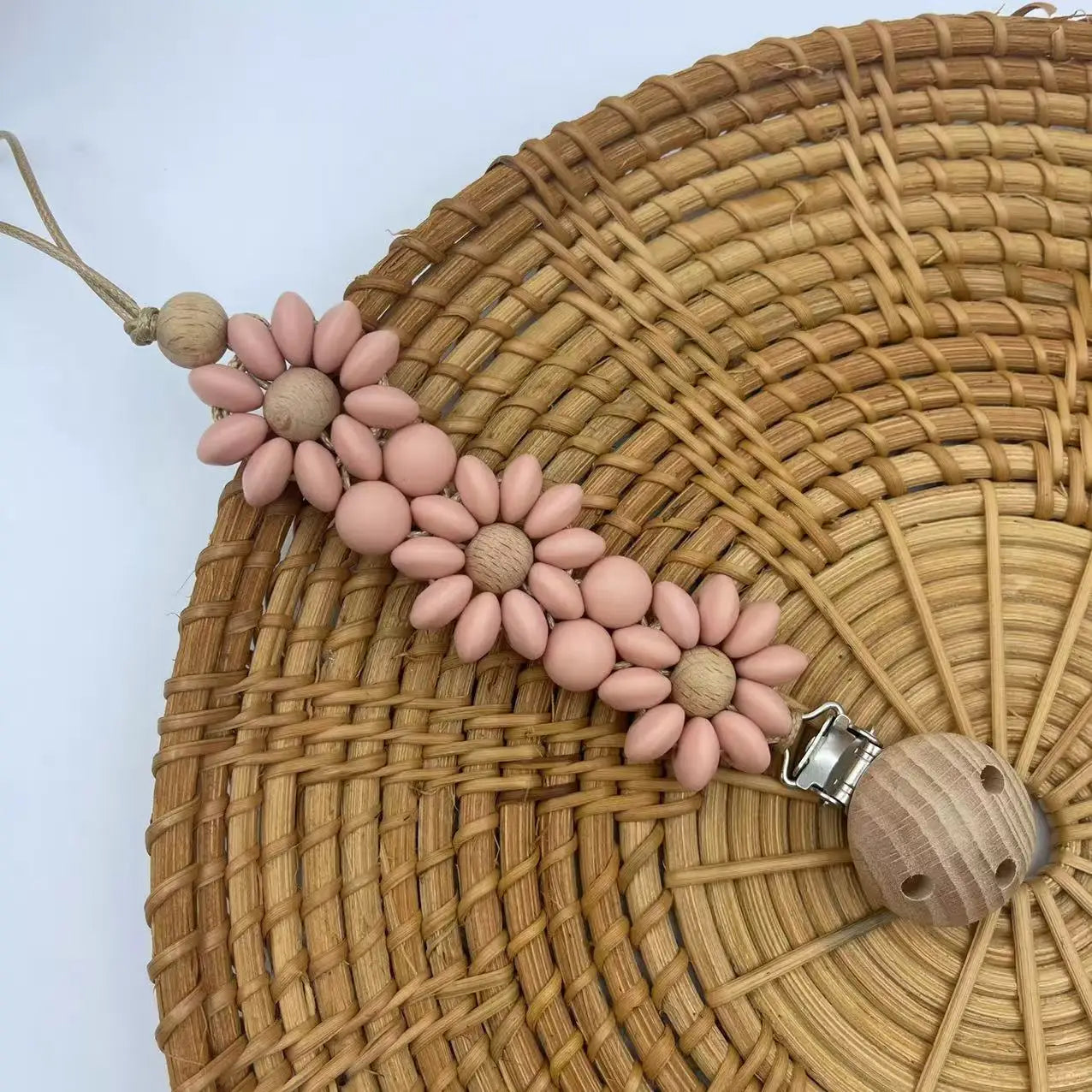 Pastel Daisy Pacifier Clip