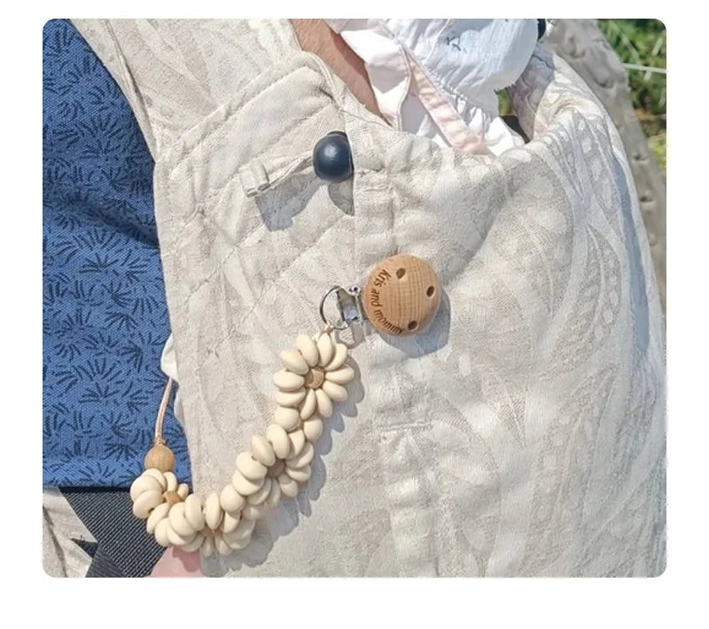 Pastel Daisy Pacifier Clip
